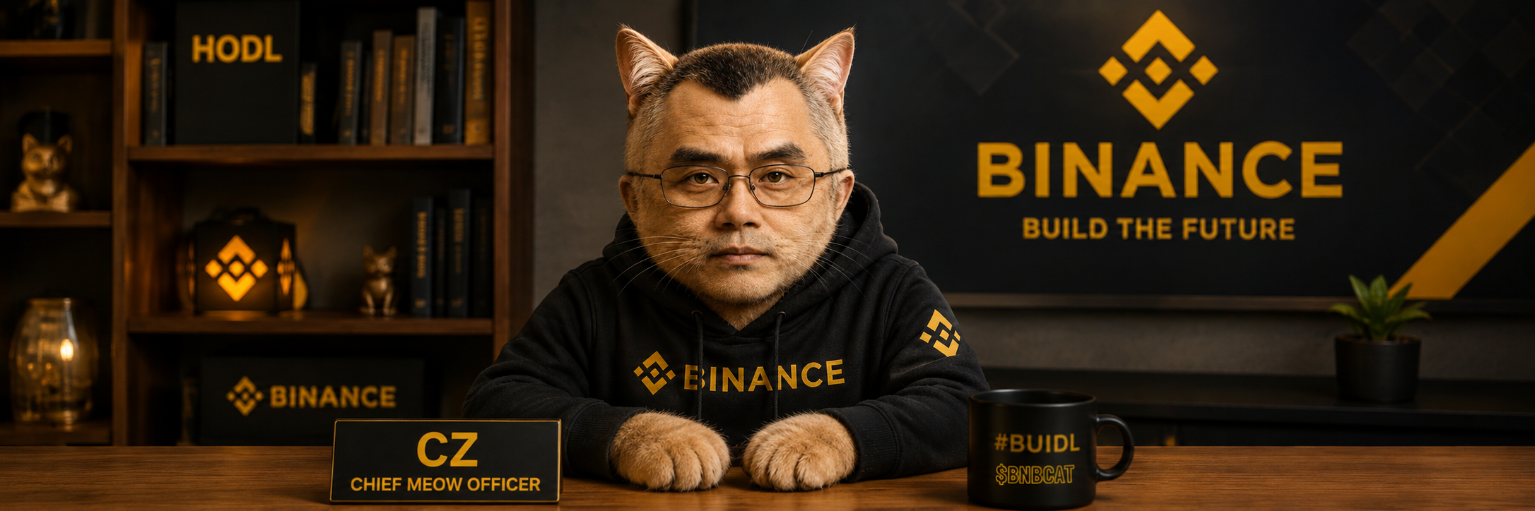 CHIEF MEOW OFFICER campaign banner: THE ONLY OFFICIAL CMO MEME